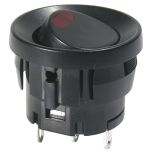 SPST Round Rocker Switch with Red LED 5A
