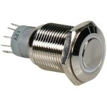 Round Metal Push Button SPDT 1NO 1NC - White Ring image
