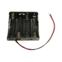 AA Battery Holder - 4 Cells, Wire Leads