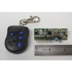 4 button keychain transmitter and receiver image