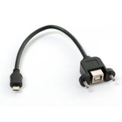 Panel Mount USB Cable - B Female to Micro-B Male image