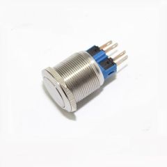 Momentary Chrome Push Button Switch with Solder Terminals 