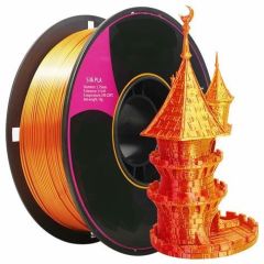 Silky Gold and Red Dual Color 3D Printer Filament with 1KG plastic spool. 1.75mm