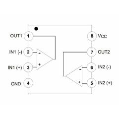 LM358NFS High-performance, dual operational amplifier pinout