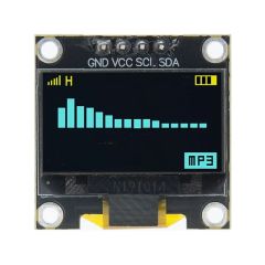 OLED display .96 of an inch blue display with yellow strip at the top of the display