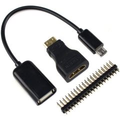 Pi Zero adapters for the mini-HDMI and micro-B USB