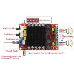 TDA7498 2x100W Digital Power Amplifier Board Audio Amplifier Class D Dual Audio Stereo DC 14-34V For Home Theater Active Speaker