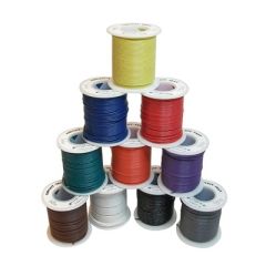 100 Foot spool, Yellow 22 AWG solid tinned copper wire Voltage rating: 300V