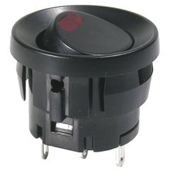 SPST Round Rocker Switch with Red LED 5A