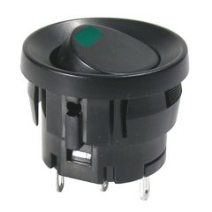 Rocker Switch 5A-125V SPST ON-OFF Green LED