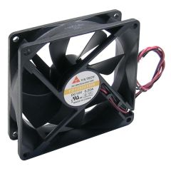 12VDC Fan 92x92x25mm Bearing Ball Rated Current .22 A (2.64 W) Rated Speed 2800 RPM Max Airflow 54 CFM (1.52 m³/min) Noise 38 dbA