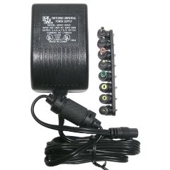 Universal Switching Power Supply Voltage: 3, 4.5, 6, 7.5, 9, 12VDC @ 1.7A