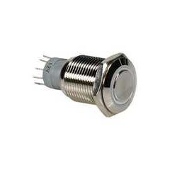 Round Metal Push Button SPDT 1NO 1NC - White Ring image