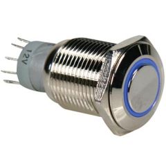 Round Metal Switch SPDT Blue Ring image