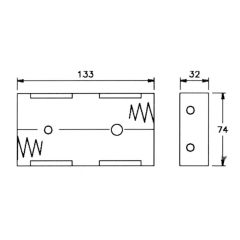BATTERY HOLDER FOR 4 x D-CELL