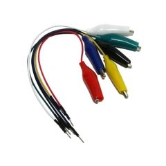 Alligator Clip Wires to Breadboard Pins, Male, 6 pack