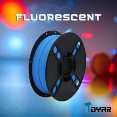 BLUE Fluorescent 3D Printer Filament. 1.75mm, 1KG - plastic spools.  Fluoresces under UV light.