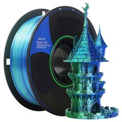 Bi Color Blue + Green Silk