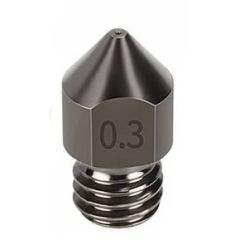 HS Steel Nozzle, M6 Thread, 0.3mm