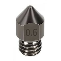 HS Steel Nozzle, M6 Thread, 0.6mm