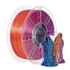 Tri Color Silk PLA Gold + Blue + Fuchsia