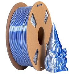Bi color Silk Blue + Silver PLA printer filament