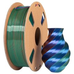 Tri Color Silk PLA Dark Red + Blue + Green