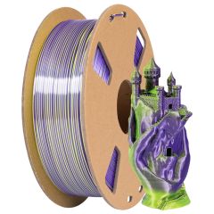 Bi color Silk PLA printer filament Purple Yellow