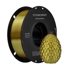 TINMORRY PLA Silk 1.75mm 3D Printer Filament in Light Gold, 1Kg spool - QKits