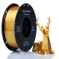 TINMORRY PLA Silk 1.75mm 3D Printer Filament in Silk Gold, 1Kg spool - QKits