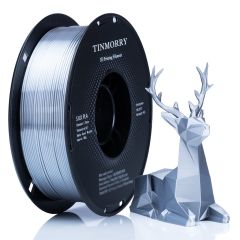 TINMORRY PLA Silk 1.75mm 3D Printer Filament in Silk Silver, 1Kg spool - QKits